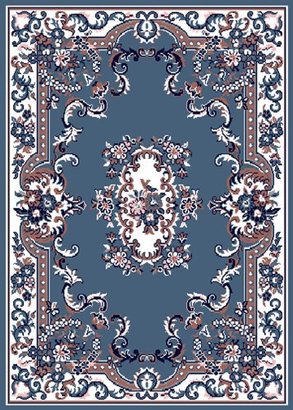 Dynamix Traditional Area Rug, Home Premium 3ft. 7in. by 5ft. 2in. Country Blue