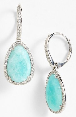 Nadri Amazonite & Sterling Silver Oval Drop Earrings