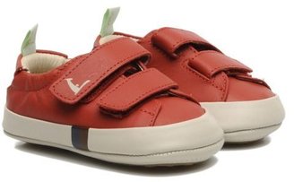 Tip Toey Joey Kids's New Flashy Velcro Trainers In Red - Size 3K