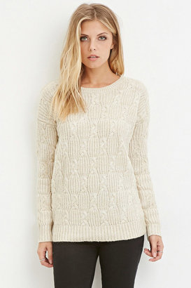 Forever 21 Contemporary Braided Crew Neck Sweater