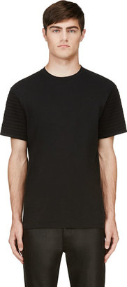 Neil Barrett Black Ribbed Neoprene Sleeve T-shirt