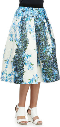 Tibi Sidewalk Full Floral Skirt