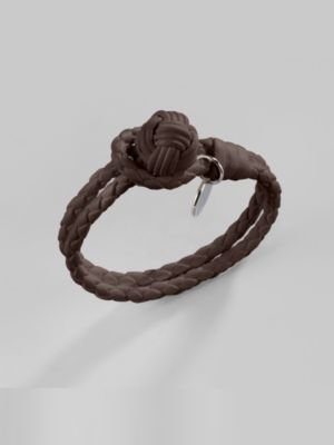 Bottega Veneta Intrecciato Leather Double-Row Wrap Bracelet