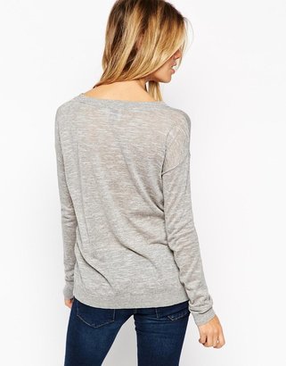 ASOS PETITE Jumper with Je t'aime Embroidery