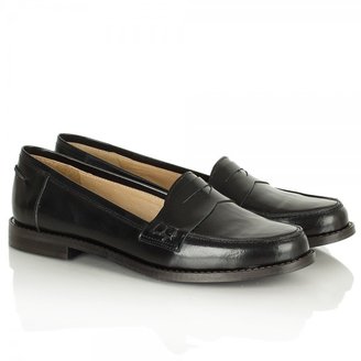 Daniel Black Leather Braces Flat Loafer