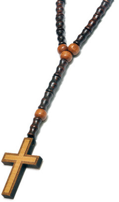 SwaggWood Rosary Beads with Cross Wood Pendant