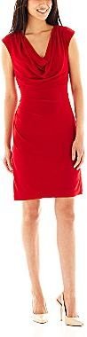 JCPenney Ronnie Nicole Side-Ruched Drape-Neck Dress - Petite