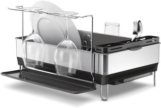 Simplehuman Steel Frame Dish Rack + Wine Glass Holder