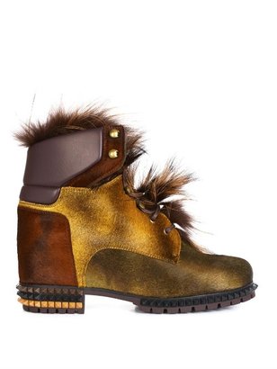 Fendi Joan fox-fur ankle boots