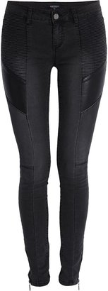 Morgan Skinny jeans with dual-fabric detail