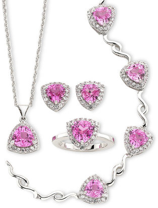 JCPenney FINE JEWELRY Lab-Created Trillion-Cut Pink Sapphire 4-pc. Jewelry Set