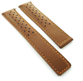 Tag Heuer Leather Watch Band Strap 19mm For Carrera Tan Os 4t Perforated Sports