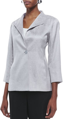 Eileen Fisher Jacquard Shimmer One-Button Jacket
