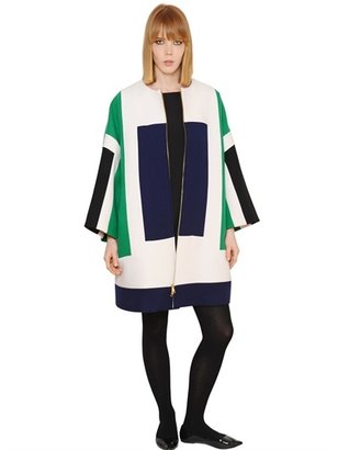 Gianluca Capannolo Mina Color Block Stretch Wool Coat