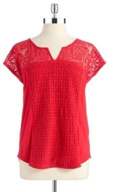 Lucky Brand Lace Patchwork Top