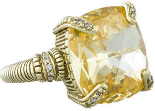Judith Ripka Canary Crystal Ring w/ Diamond Accents