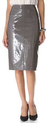 Maison ullens Laminated Leather Skirt