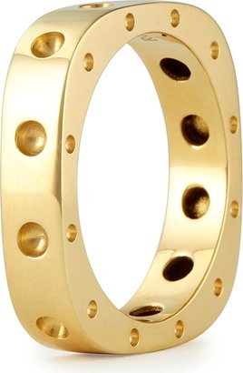 Roberto Coin Men's 18k Yellow Gold Pois Moi Single Row Square Band Ring, Size 11