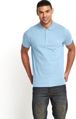 Bench Mens Logo Collar Polo Shirt - Dusty Blue