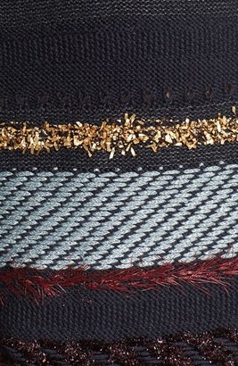 Tory Burch 'Danielle' Metallic Stripe Merino Wool Skirt
