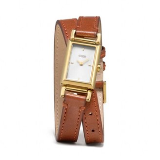 Coach Madison Gold Plated Double Wrap Strap Watch