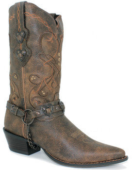 Durango Western Stitch And Strap Ladies Cowboy Boot (Brown)