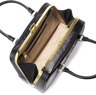 Prada Saffiano Vernice Frame Pyramid Top-Handle Bag