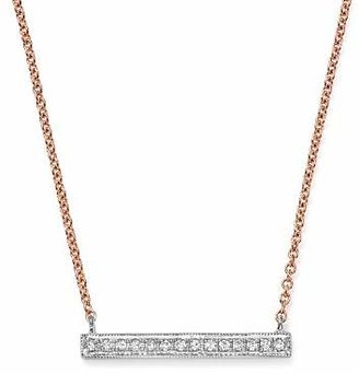 Sylvie Dana Rebecca Designs 14K White & Rose Gold Rose Medium Bar Necklace with Diamonds