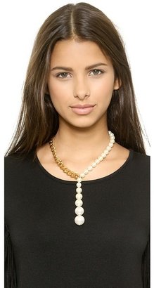 Ben-Amun Imitation Pearl & Chain Necklace
