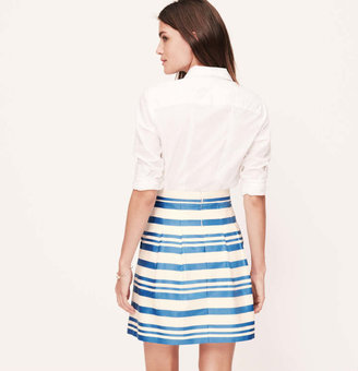 LOFT Tall Shimmer Stripe Pleated Skirt