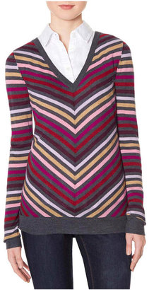 The Limited Striped V-Neck Sweater