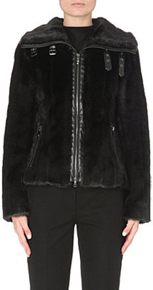 Armani Jeans Faux-fur zip-up jacket