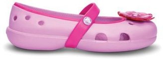 Crocs Girl's pink 'Keely' flower shoes