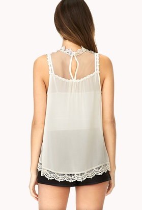 Forever 21 Classic Crocheted Lace Blouse