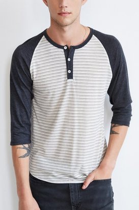 Alternative Apparel ALTERNATIVE Striped 3/4 Henley Shirt