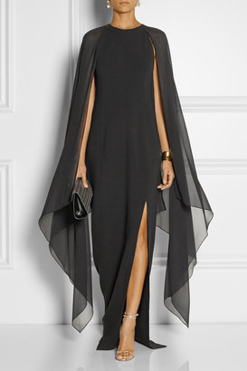 Michael Kors Stretch-wool and silk-georgette gown