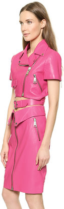 Moschino Cropped Leather Jacket