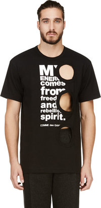 Comme des Garcons Homme Plus Black Cut-Out Energy T-shirt
