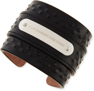 Alexander McQueen Men's Covered-Stud Leather Cuff