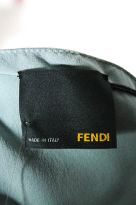Fendi NWT Slate Gray Long Sleeve Button Down Silk Blouse Top Sz 40 $1140