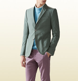 Gucci Light Cotton Firenze Jacket With Printed Lining