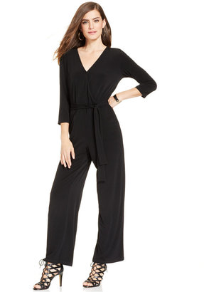 NY Collection Petite Belted Jumpsuit