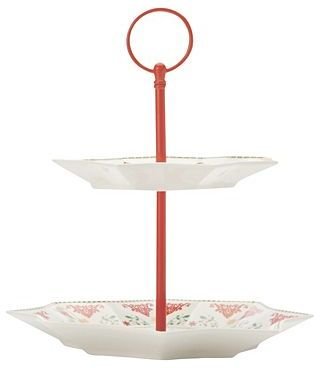 Maxwell & Williams Star White 2-Tier Cake Stand