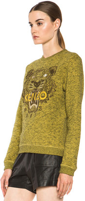 Kenzo Embroidered Tiger Marl Sweatshirt in Citron
