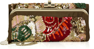 Stella McCartney Embroidered sequined clutch