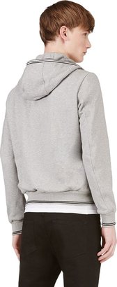 Moncler Heather Grey Layer-Look Hooded Sweater