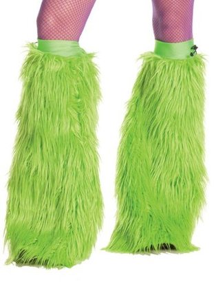Party King Women's Neon Furry Boot Covers
