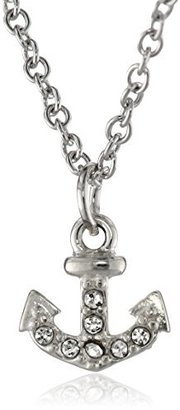 Judith Jack Mini Motives Too Sterling Silver, Marcasite, and Crystal Reversible Mini Anchor Pendant Necklace