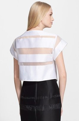 Milly Sheer Stripe Fil Coupe Crop Top