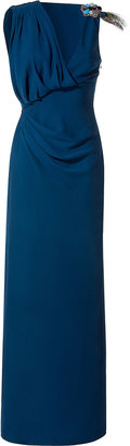 Matthew Williamson Sapphire Asymmetric Drape Gown